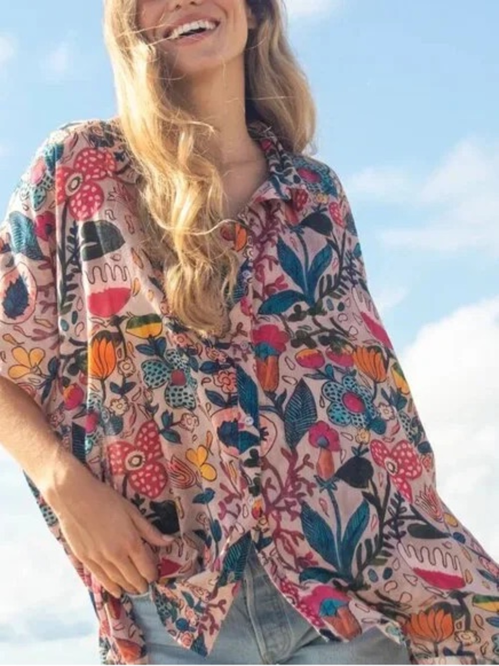Natural life Kelly button up shirt one size